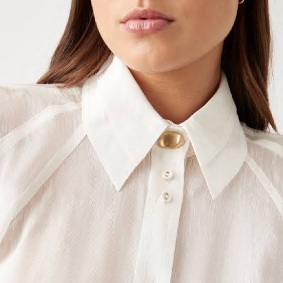 🛑 SOLD 🛑 AJE Palms Puff Sleeve Blouse Ivory • RRP $295 • BNWoT Never Worn - Picture 8 of 8